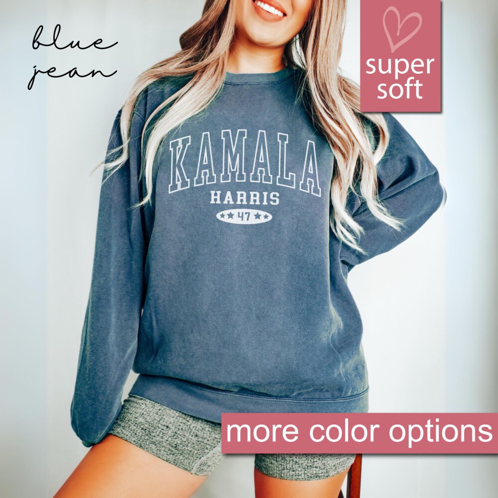 Comfort Colors® Kamala 2024 President Sweatshirt, Kamala Harris President 2024 Sweatshirts, Womens Power, Democrat Sweaters, Election 2024