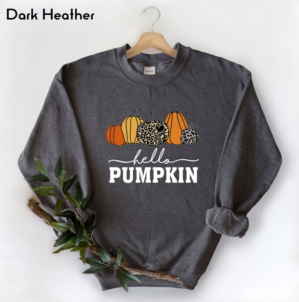 Hello Pumpkin Sweatshirt, Cute Fall Sweatshirts for Women, Thanksgiving Gift, Halloween Sweatshirts For Women, Fall Gifts, Autumn Sweatshirt