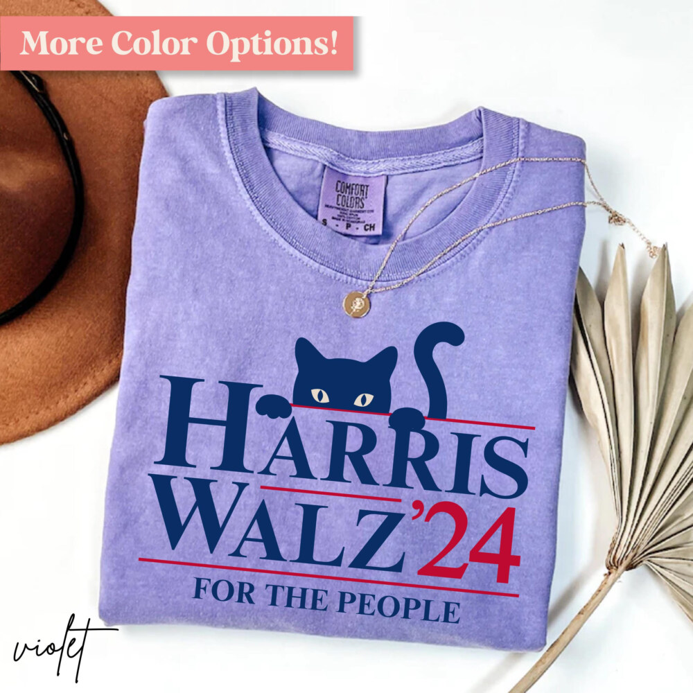 Harris Walz Shirt President Cat Lady for Kamala Harris 2024 Shirt Election Shirt Kamala Rally Tshirt Tim Walz Tee Elect Kamala Harris Walz
