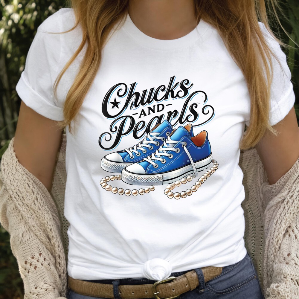Chucks and Pearls Shirt, Kamala Harris Style Shirt, Vice President Shirts, Kamala Support Shirt, Inauguration Shirt, Democrat Shirt