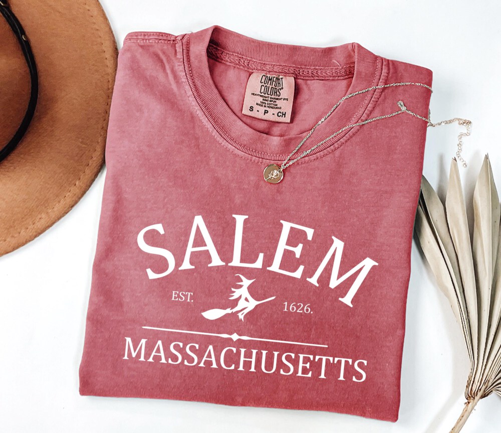 Comfort Colors® Salem Massachusetts shirt, pooky shirt for her, Witch shirt, Halloween Party Shirt, Salem Broom Company tshirt, iprintasty