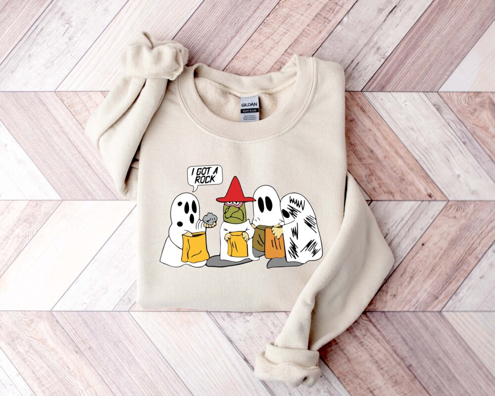 I Got A Rock Sweatshirt, Trick or Treat Sweatshirt, Ghost Halloween Sweatshirt, Peanuts Halloween Shirt, Spooky Sweatshirt, Funny Fall Shirt