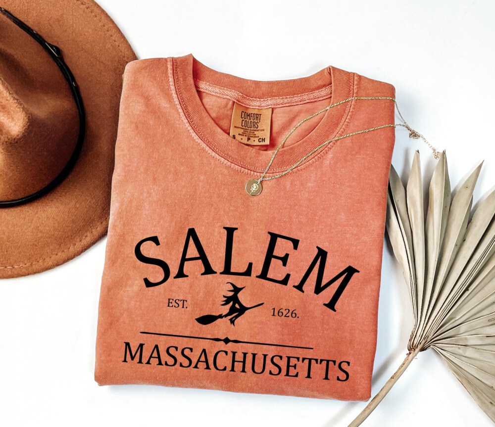 Comfort Colors® Salem Massachusetts shirt, pooky shirt for her, Witch shirt, Halloween Party Shirt, Salem Broom Company tshirt, iprintasty