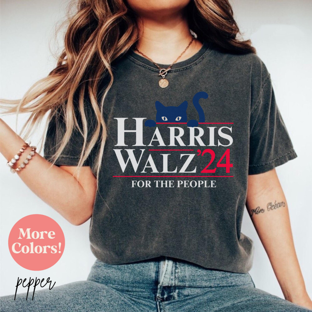 Harris Walz Shirt President Cat Lady for Kamala Harris 2024 Shirt Election Shirt Kamala Rally Tshirt Tim Walz Tee Elect Kamala Harris Walz