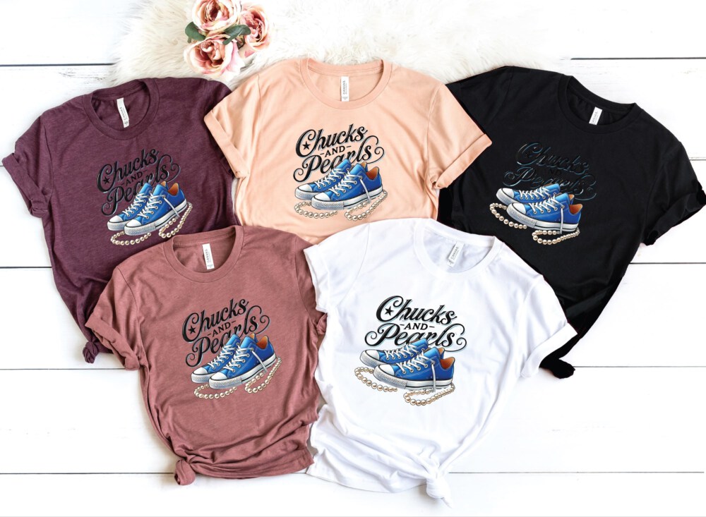 Chucks and Pearls Shirt, Kamala Harris Style Shirt, Vice President Shirts, Kamala Support Shirt, Inauguration Shirt, Democrat Shirt