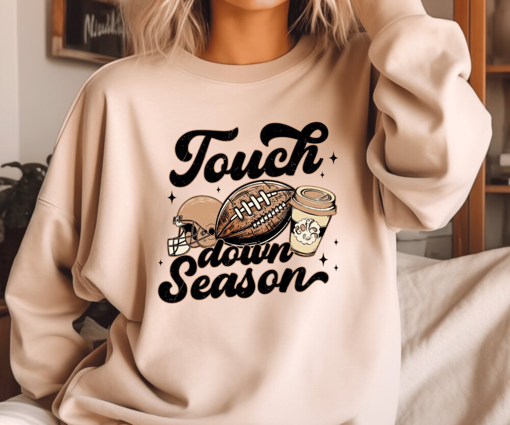 Touch Down Season Shirt,Game Day Shirt For Mom, Football Mom Sweater, American Football for Him Hoodie Sports Mom Sweatshirt