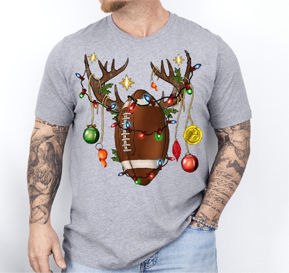 Christmas Football Shirt, Xmas Football Team T-shirt, Football Sport Sweatshirt, Football Mom Christmas Tee, Christmas Family Football Shirt