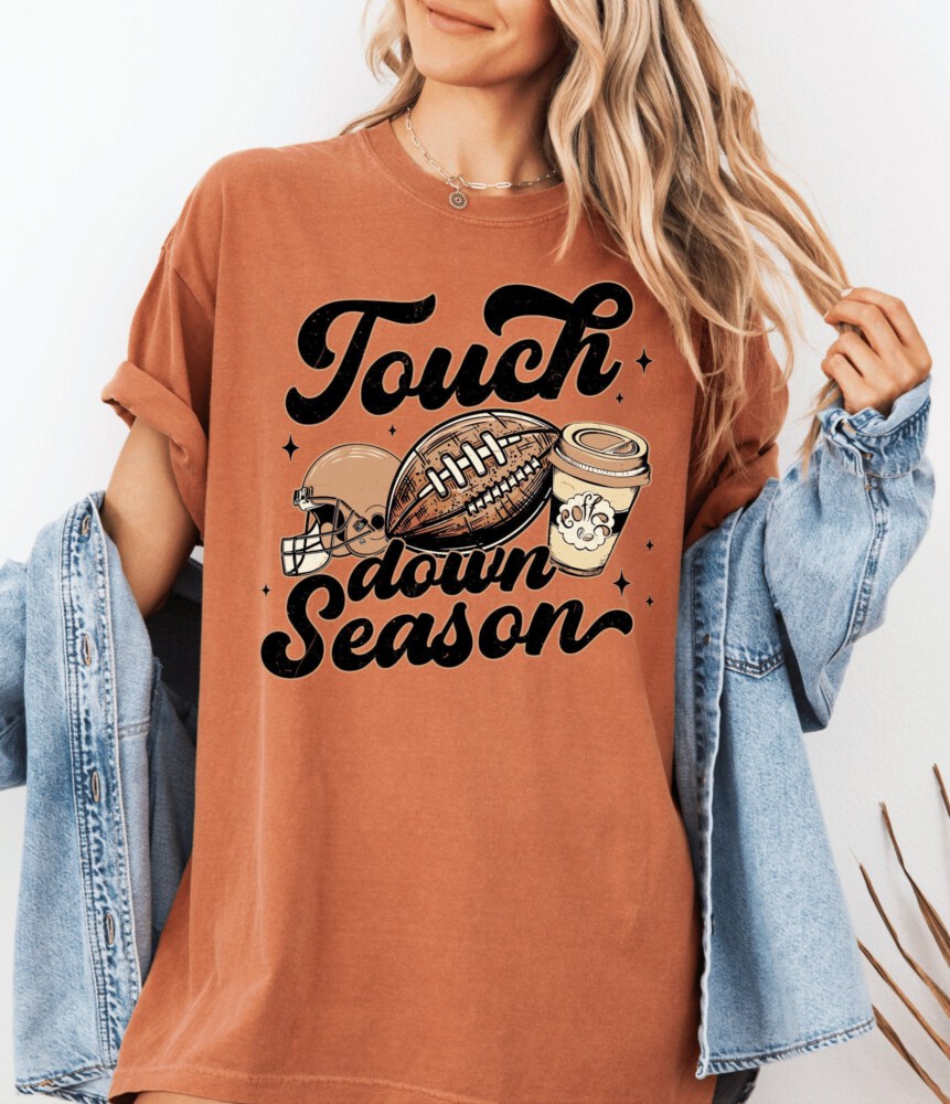 Touch Down Season Shirt,Game Day Shirt For Mom, Football Mom Sweater, American Football for Him Hoodie Sports Mom Sweatshirt
