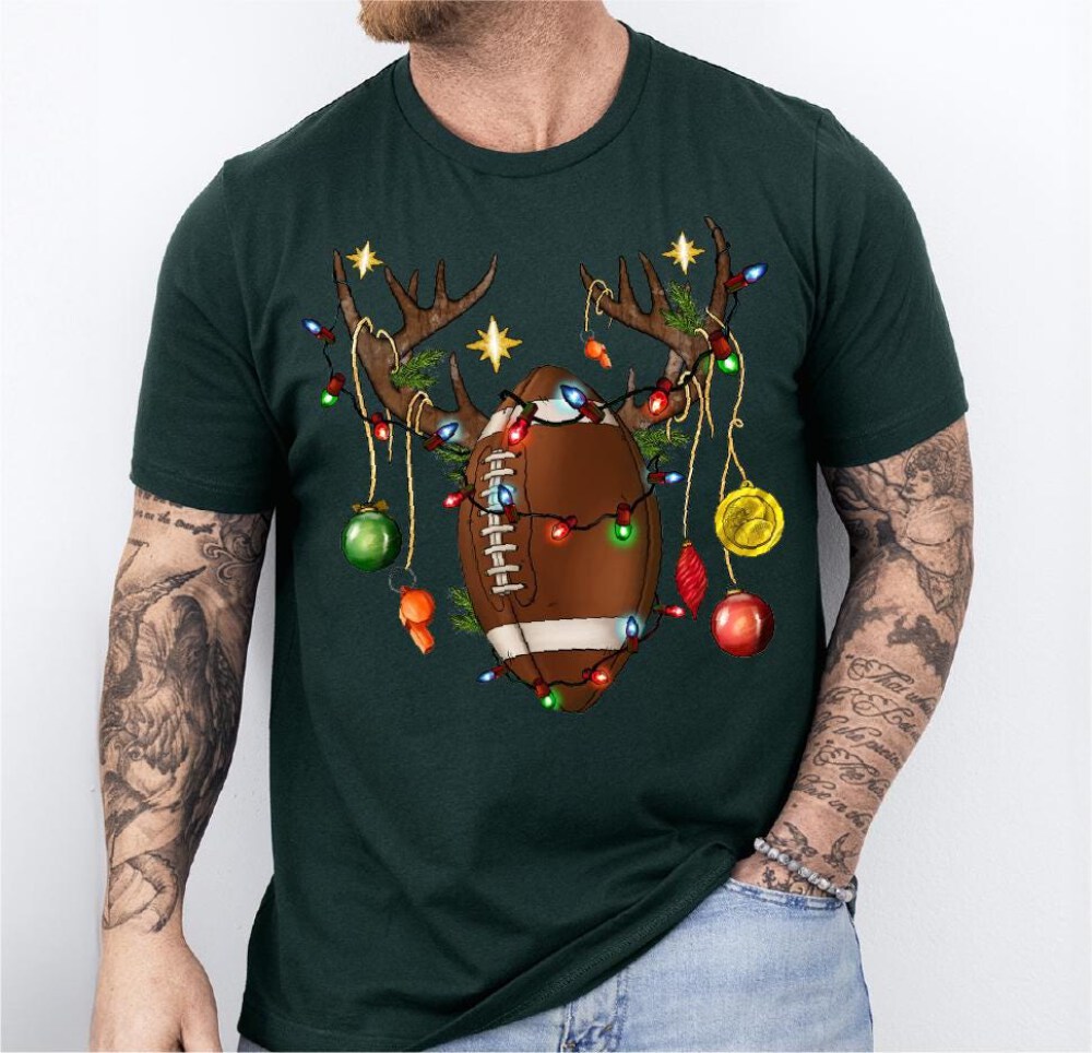 Christmas Football Shirt, Xmas Football Team T-shirt, Football Sport Sweatshirt, Football Mom Christmas Tee, Christmas Family Football Shirt