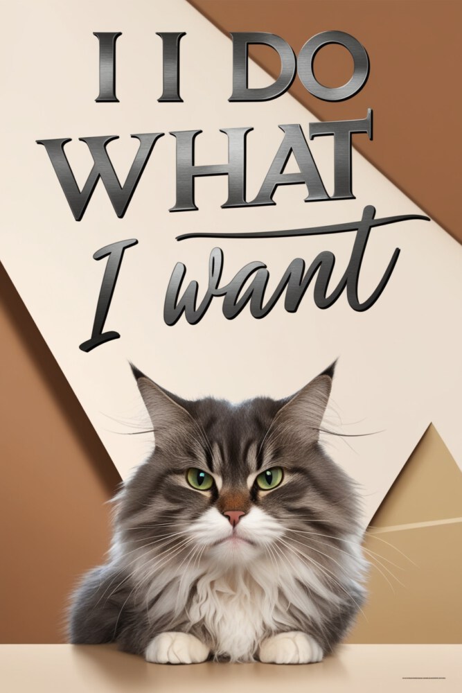 Cat Pictures Cat Poster Catio Accessories Cat Room Decor Gifts For Cat Lovers - I Do What I Want Sign, 8 x 12 Inch (02)