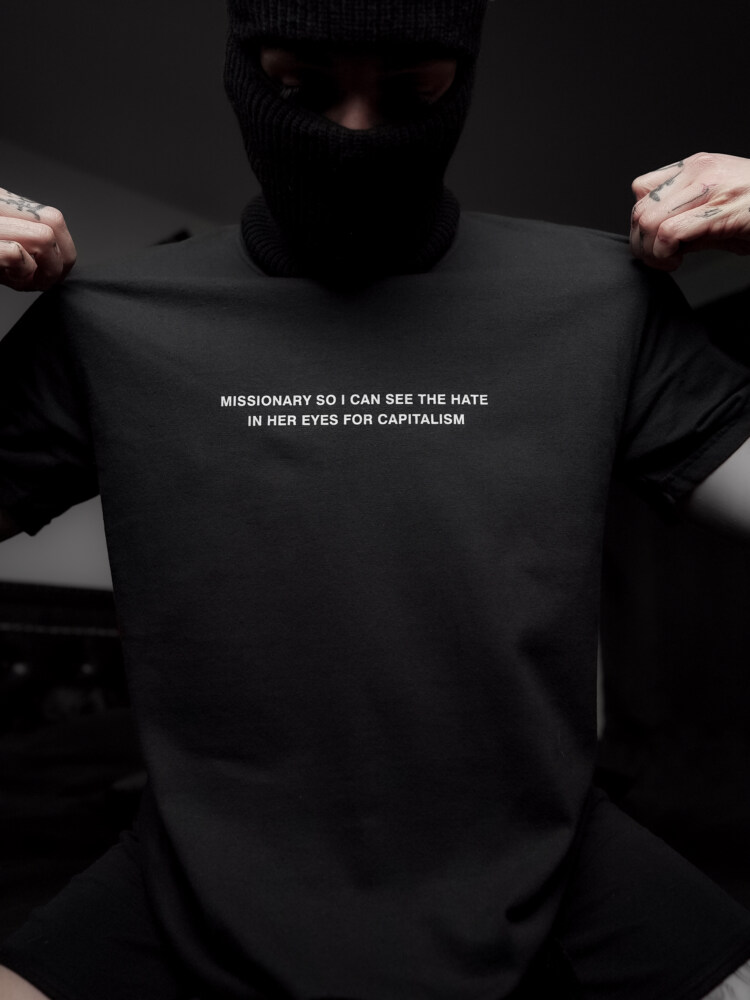 Missionary so I can see the hate in her eyes for capitalism - Unisex T-shirt - Pepper