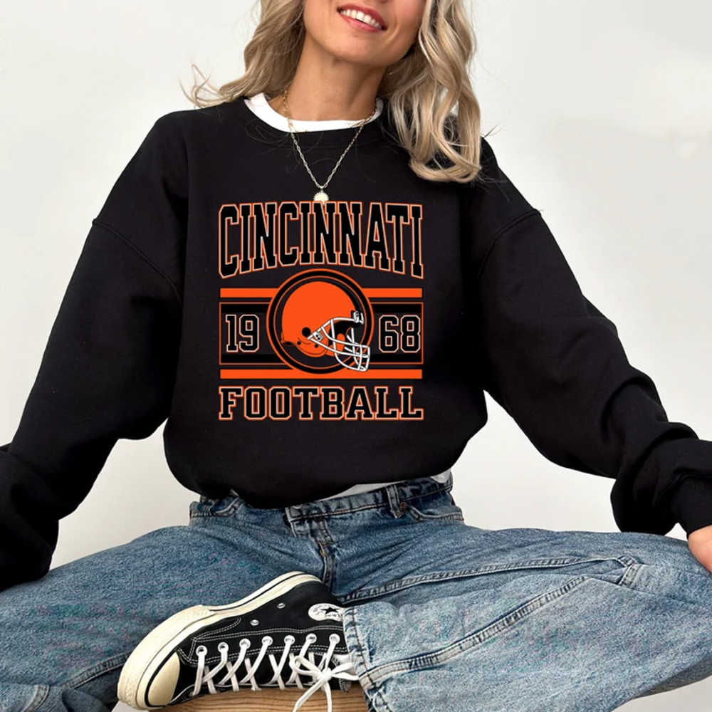 Vintage Cincinnati Football Sweatshirt T-Shirt And Hoodie, Trendy Cincinnati Football Fan Gift, Cincinnati Game Day Shirt, Cincinnati Hoodie
