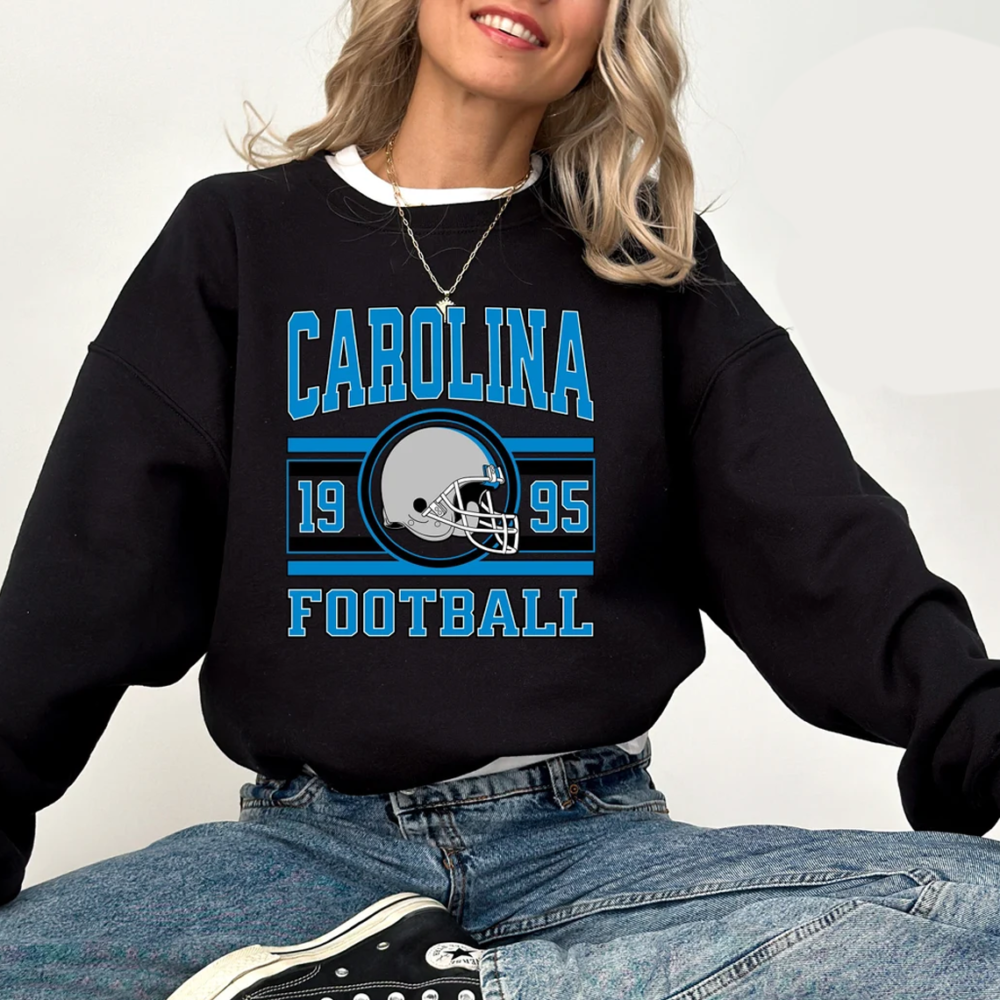 Vintage Carolina Football Sweatshirt T-Shirt And Hoodie, Trendy Carolina Football Fan Gift, Carolina Game Day Shirt, Panther Hoodie