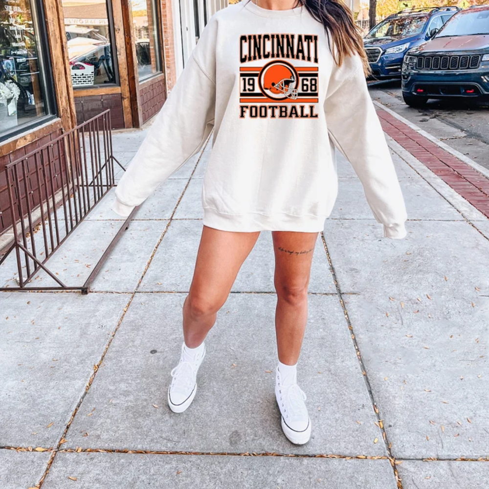 Vintage Cincinnati Football Sweatshirt T-Shirt And Hoodie, Trendy Cincinnati Football Fan Gift, Cincinnati Game Day Shirt, Cincinnati Hoodie