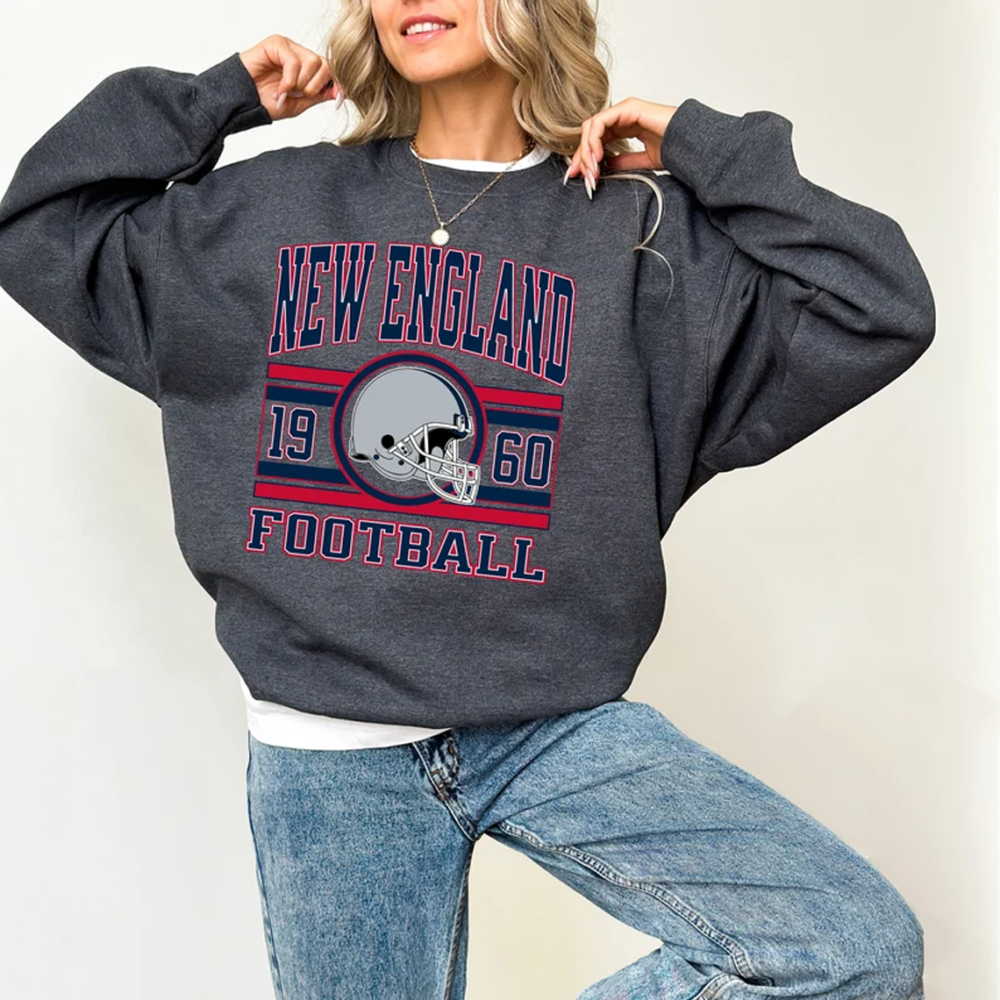 New England Football Sweatshirt Shirts And Hoodie, Trendy New England Football Fan Shirt, New England Game Day Crewneck, New England Sweater