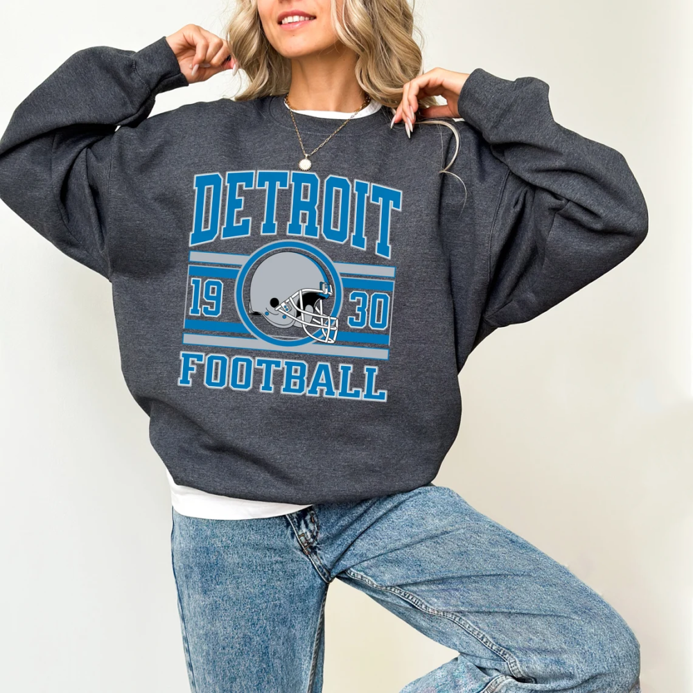 Detroit Football Sweatshirt, Vintage Detroit Lions Crewneck Sweatshirt/ Shirt, Lions Gear, Detroit Lions Hoodie, Game Day Sweatshirt