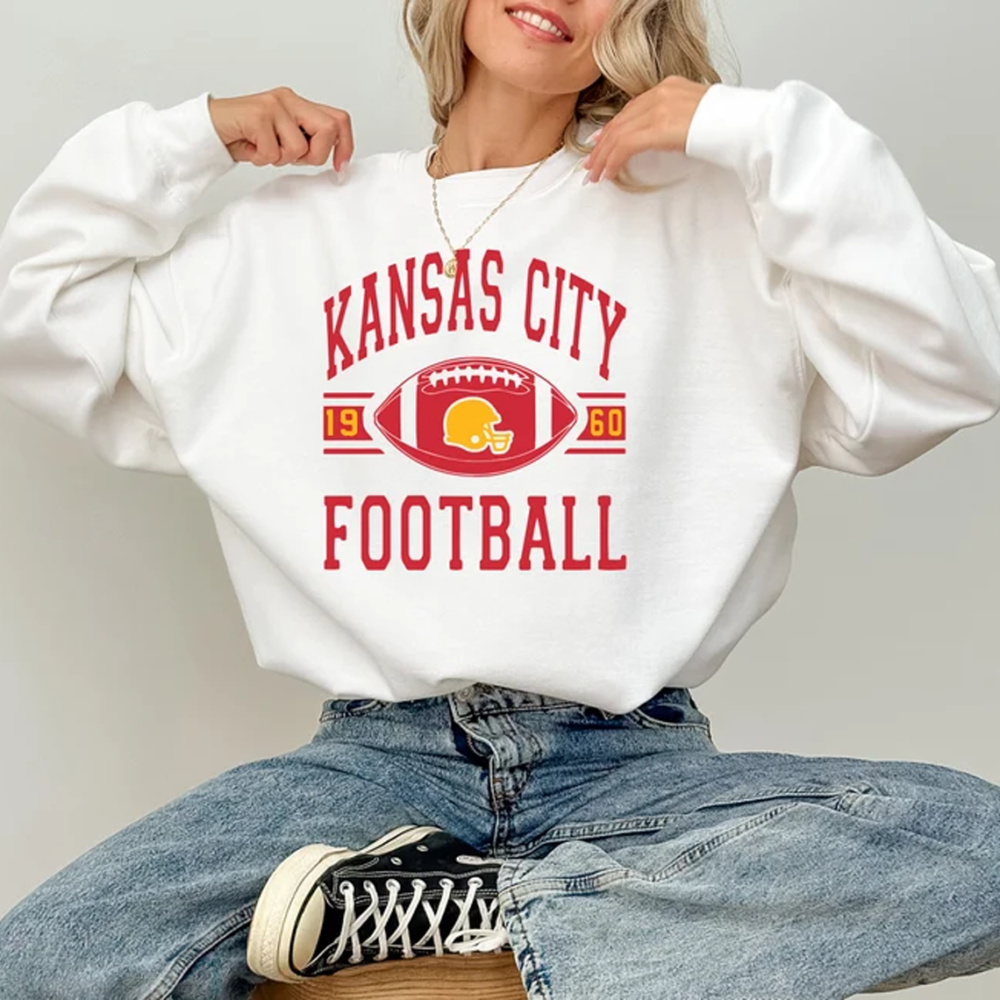 Kansas City Football Sweatshirt And T-Shirt, Kansas City Football Fan Shirt, Kansas City Football Gift, Go Kansas City Crewneck Shirt