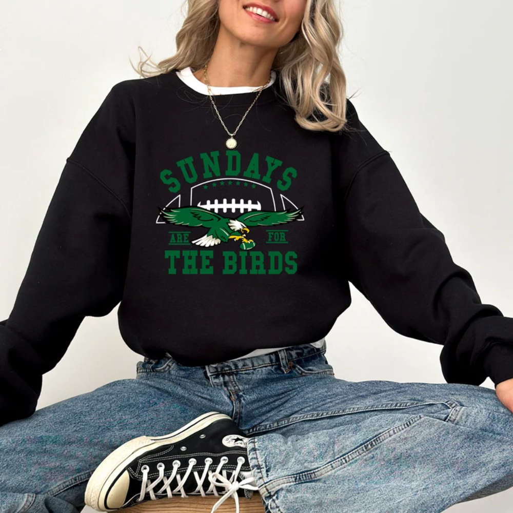 Philadelphia Football Sweatshirt, Sunday Are For The Birds, Vintage Philadelphia Crew Neck, Philadelphia Birds Sweater, Eagle Sweatshirt
