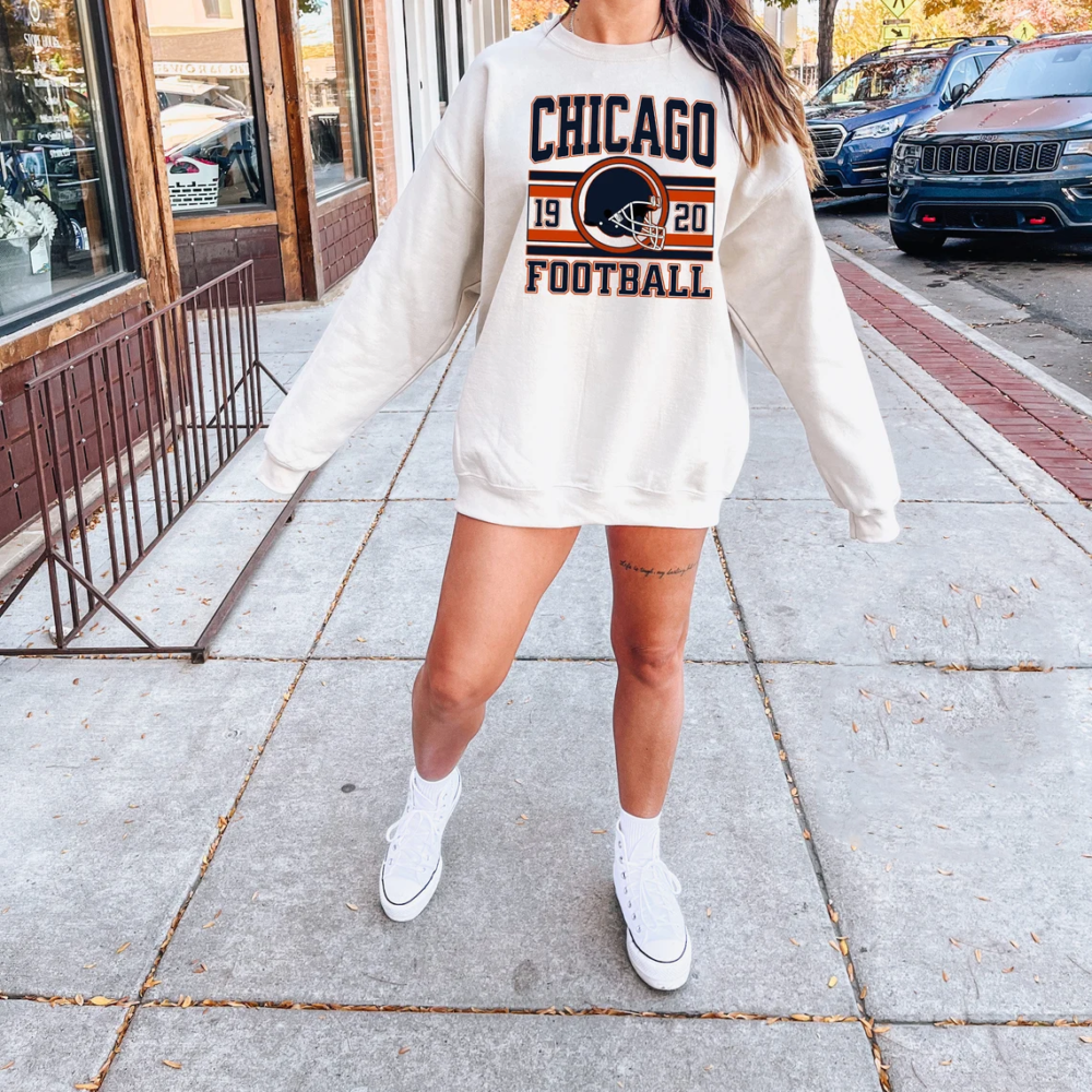 Vintage Football Sweatshirt, Vintage Chicago Football Sweatshirt, Football Vintage Sweatshirt, Chicago Game Day Shirt,Vintage Shirt