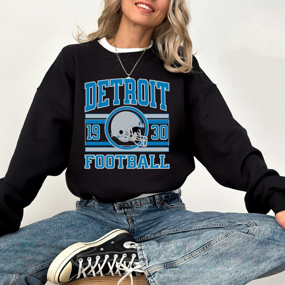 Detroit Football Sweatshirt, Vintage Detroit Lions Crewneck Sweatshirt/ Shirt, Lions Gear, Detroit Lions Hoodie, Game Day Sweatshirt