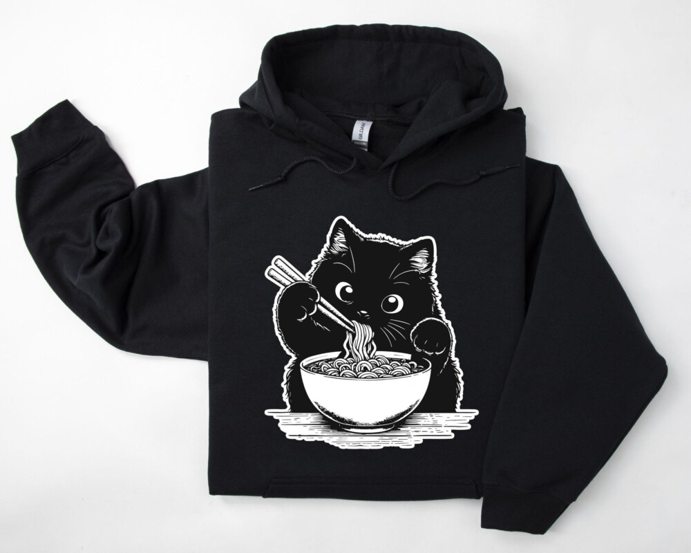 Ramen Cat T-Shirt | Cat Lover Gift, Kawaii Shirt, Alt Clothing, Anime Cat T-Shirt, Japanese Shirt, Foodies Shirt, Ramen Lover, Kitty Tee