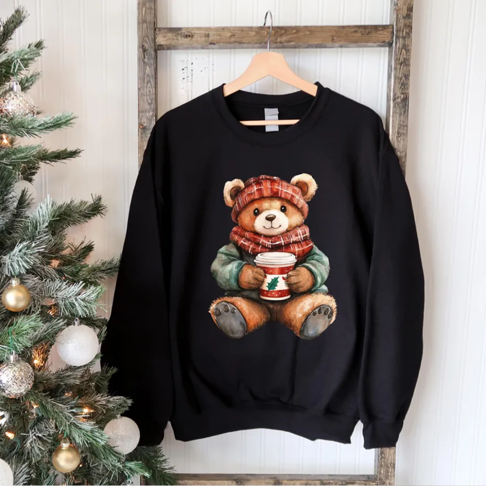 Christmas Bear Sweatshirt, Cute Bear Hoodie, Cute Christmas Gift, Xmas Bear Sweater, Christmas Season Apparel, Xmas Toy Sweatshirt