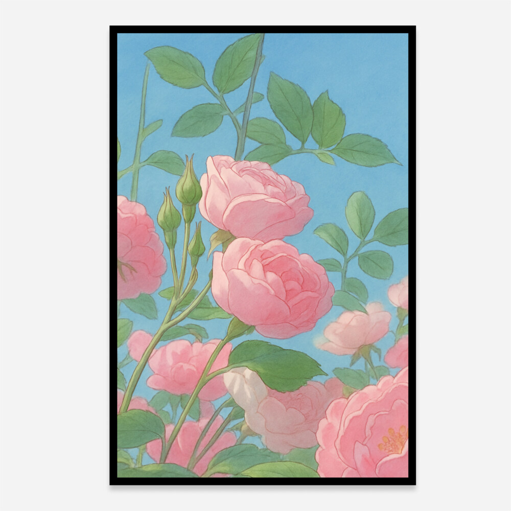 Blossoming Rosescape Aesthetic Art Print