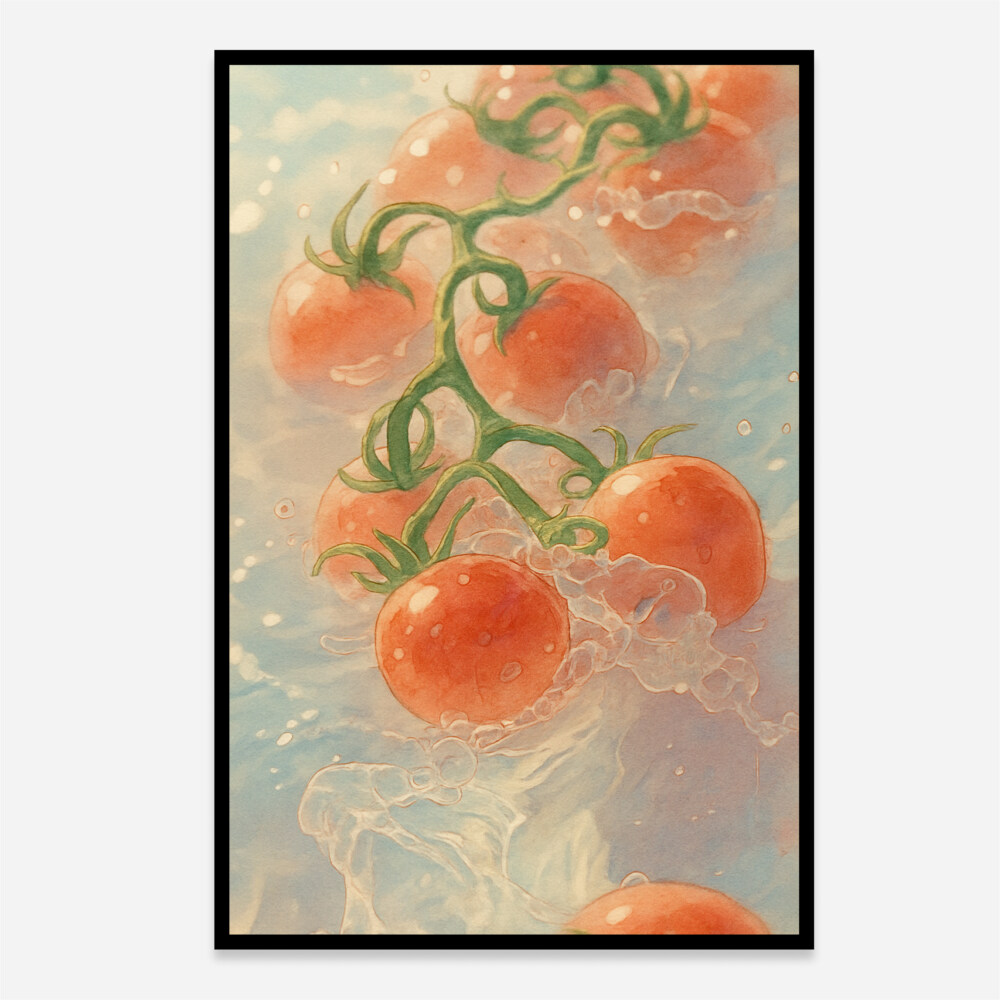 Crimson Tomatoes on the Vine Aesthetic Art Print
