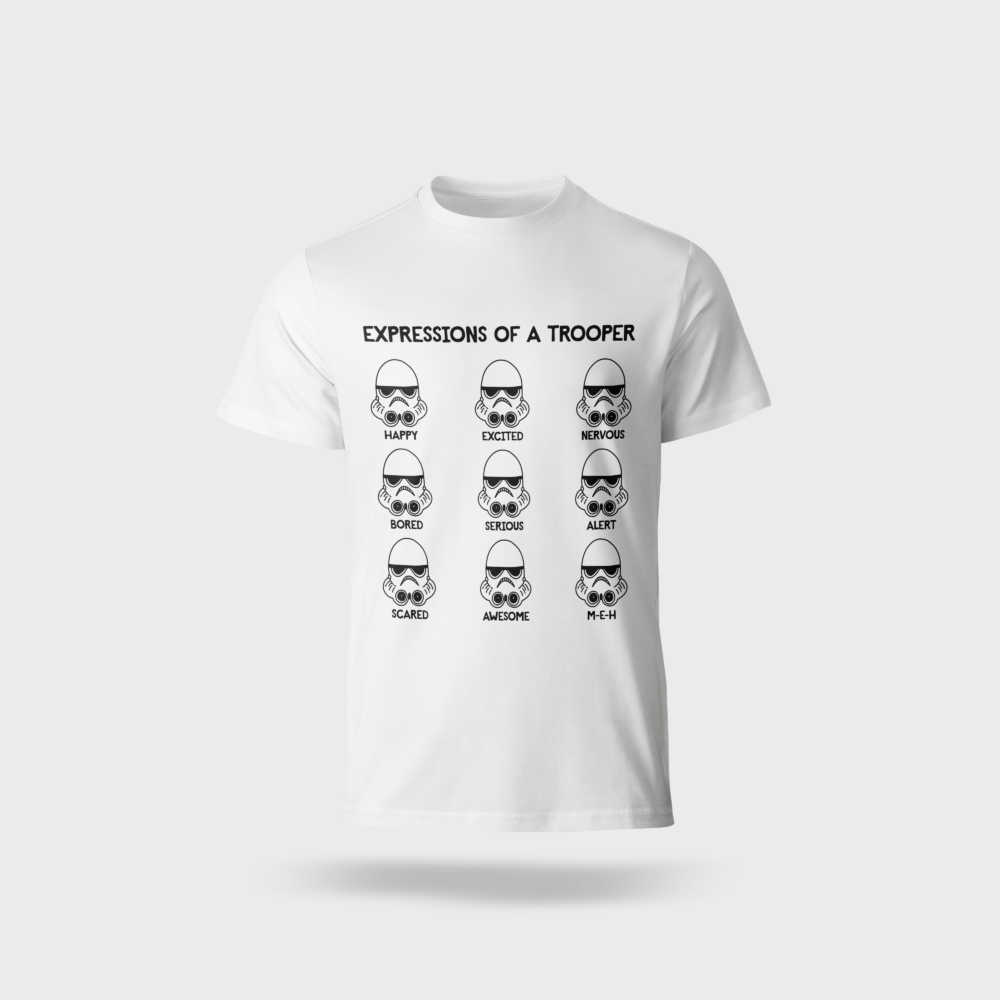 Star Wars Men's Expressions of a Trooper Adult T-Shirt