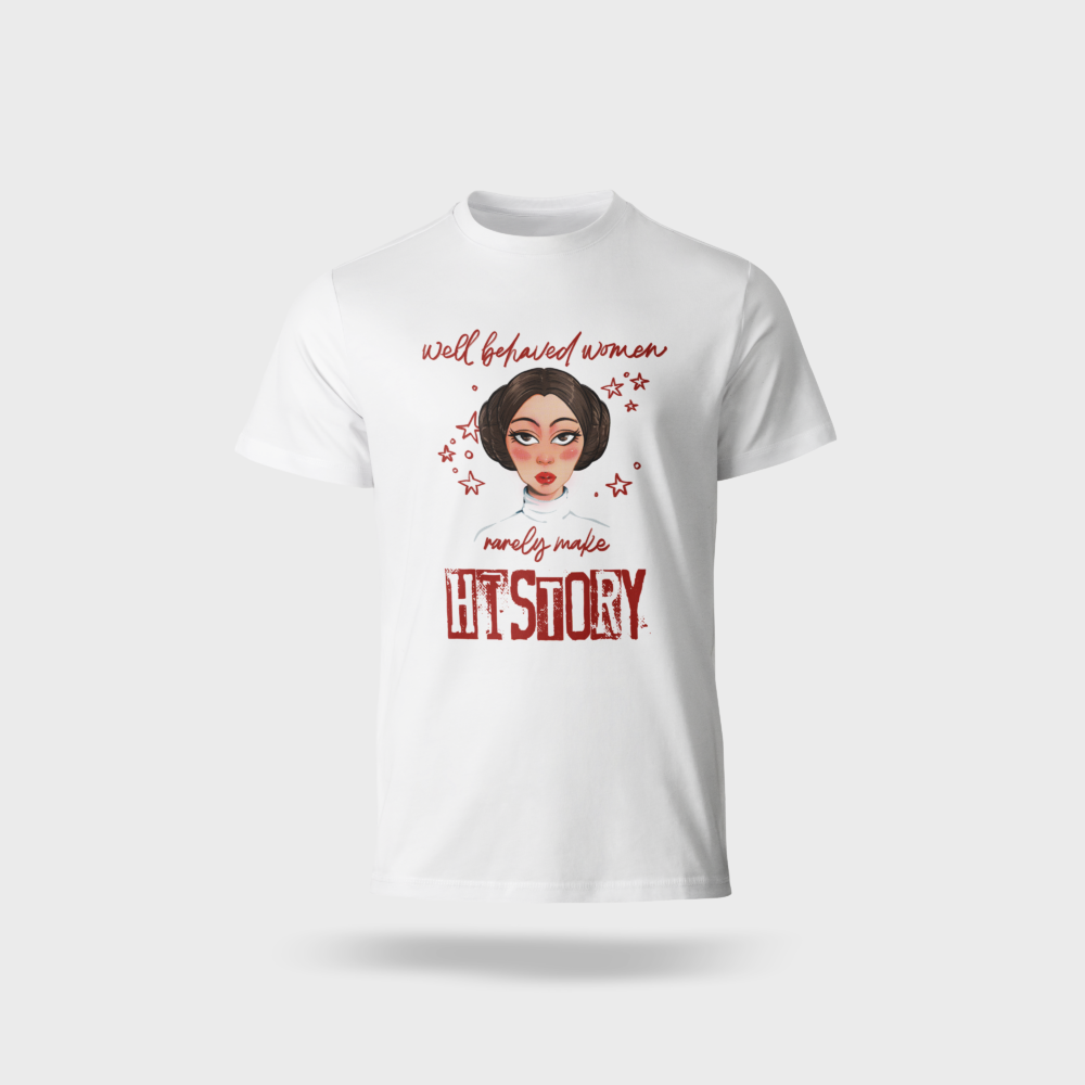 Star Wars Princess Leia “Well Behaved Women Rarely Make History” Unisex Adult T-Shirt