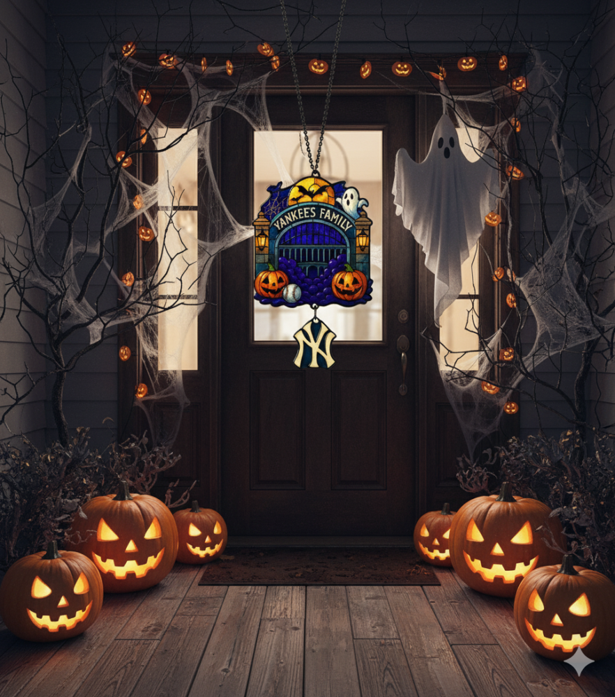 CUSTOM NAME - NEW YORK YANKEES – HALLOWEEN FAMILY ORNAMENT