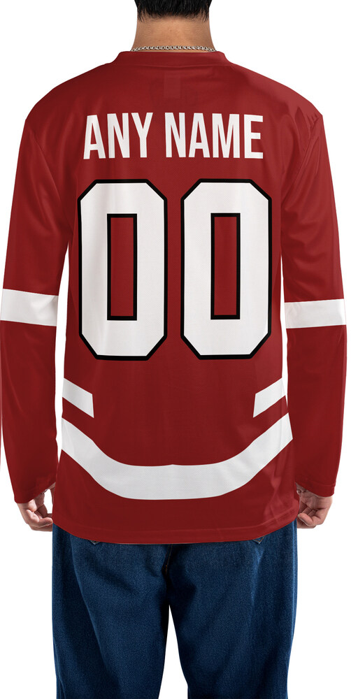 DETROIT RED WINGS – Vertical Block Neck Hockey Jersey - Custom Name
