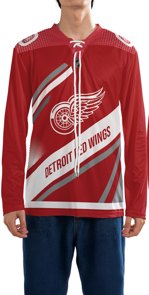 DETROIT RED WINGS – Dynamic Stripes Neck Hockey Jersey 