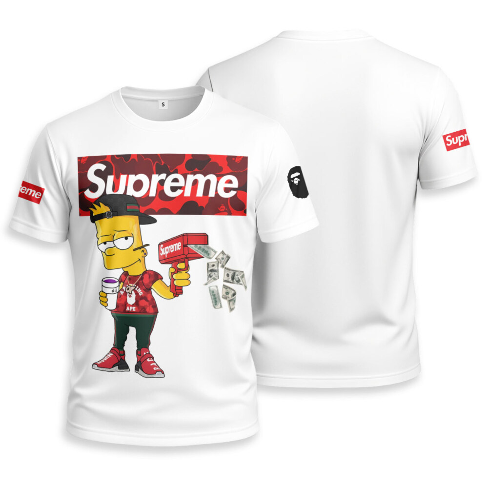 Bart Simpson x SUPREME x Bape Unisex T-shirt - Regular Fit