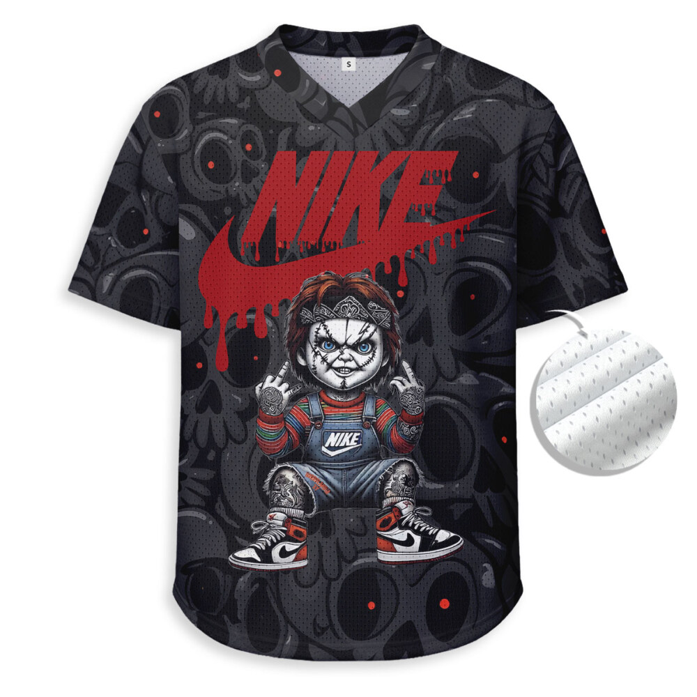 Nike x Chucky - Unisex Mesh T-shirt V-neck - Loose Fit