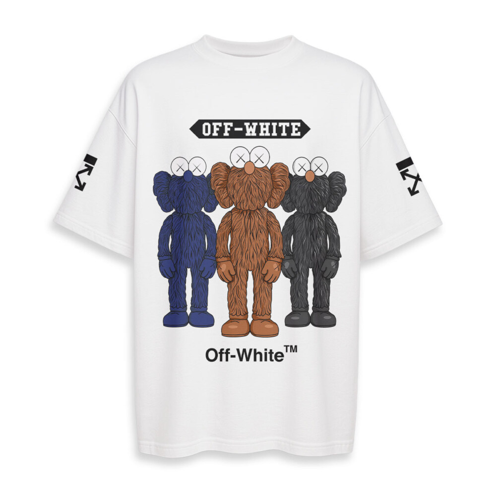 OFF WHITE, Kaws - Boxy Drop-Shoulder Tee - Streetwear Fashion