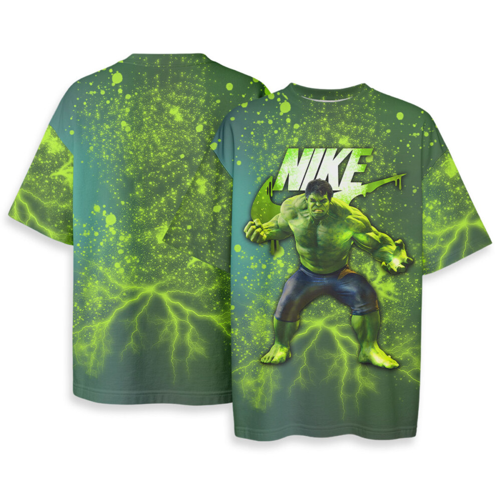NIKE, Marvel Hulk - Boxy Drop-Shoulder Tee - Streetwear Fashion