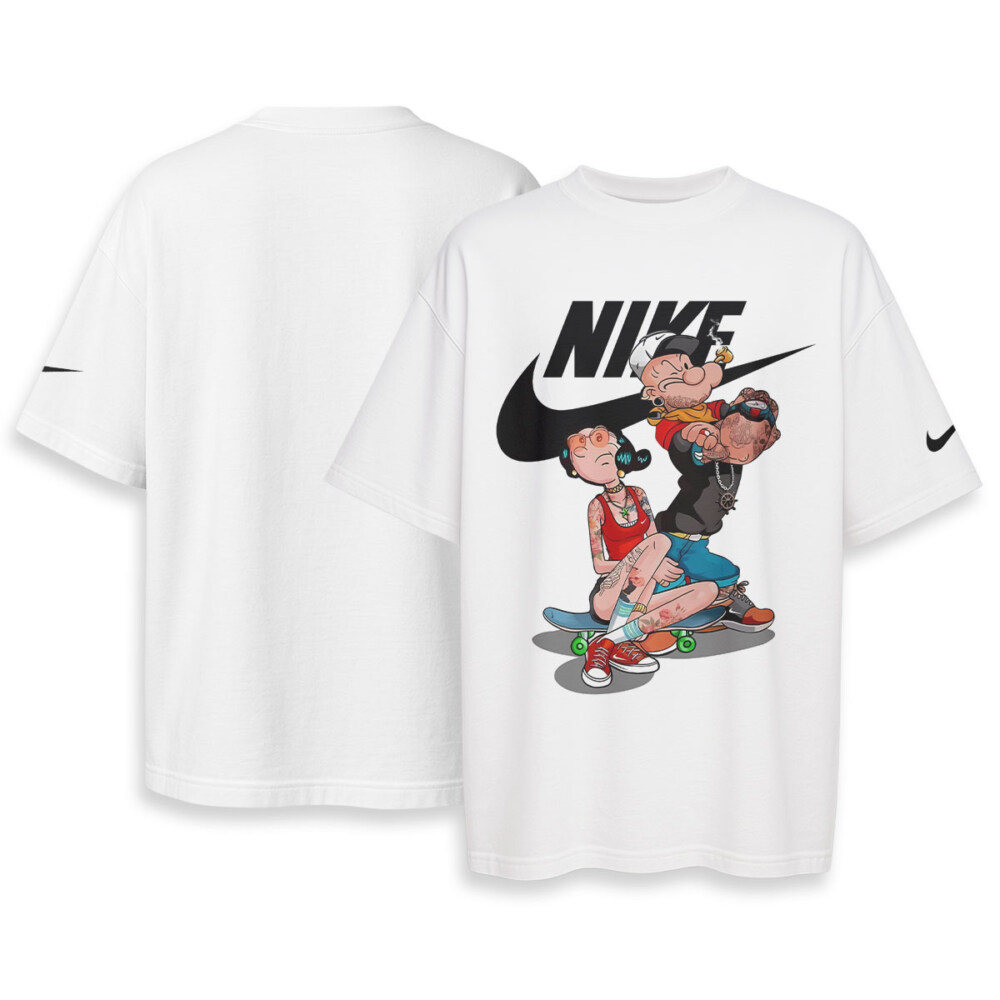 Popeye, NIKE - Boxy Drop-Shoulder Tee - Streetwear Fashion