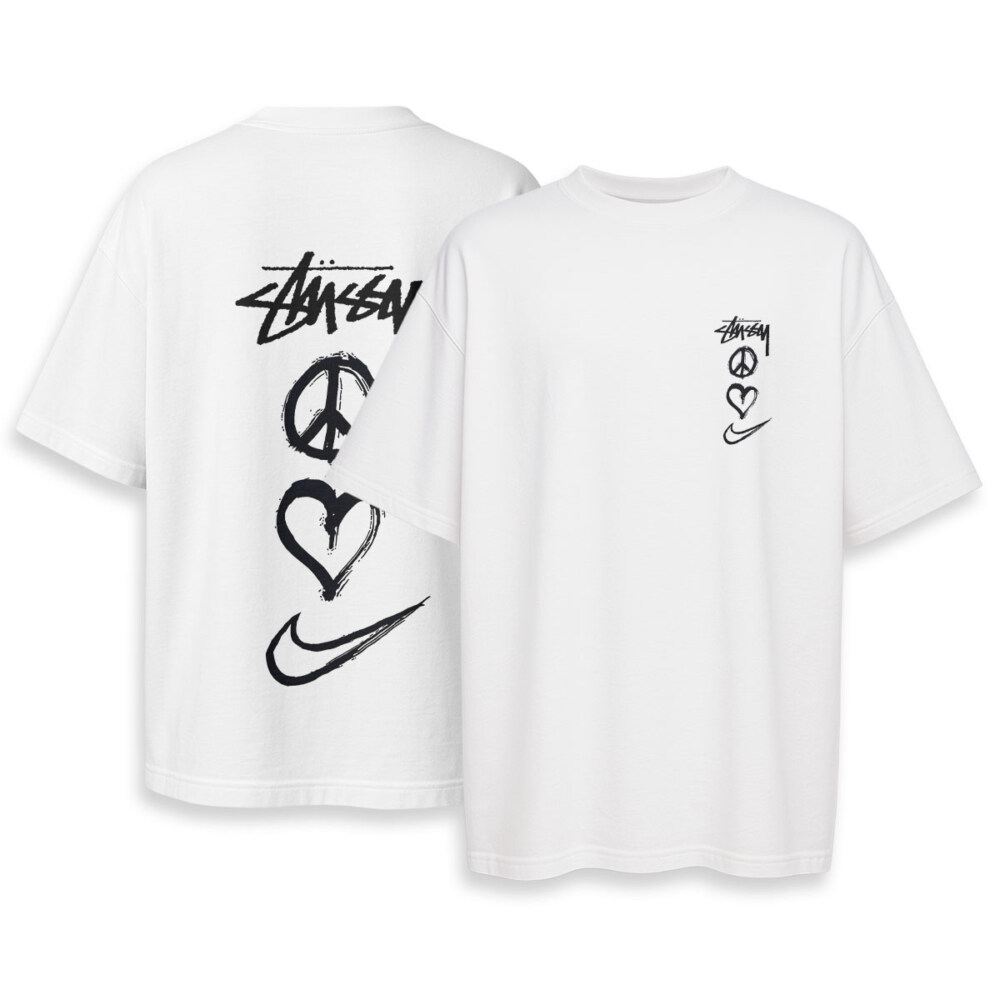 STUSSY, NIKE - Boxy Drop-Shoulder Tee - Streetwear Fashion