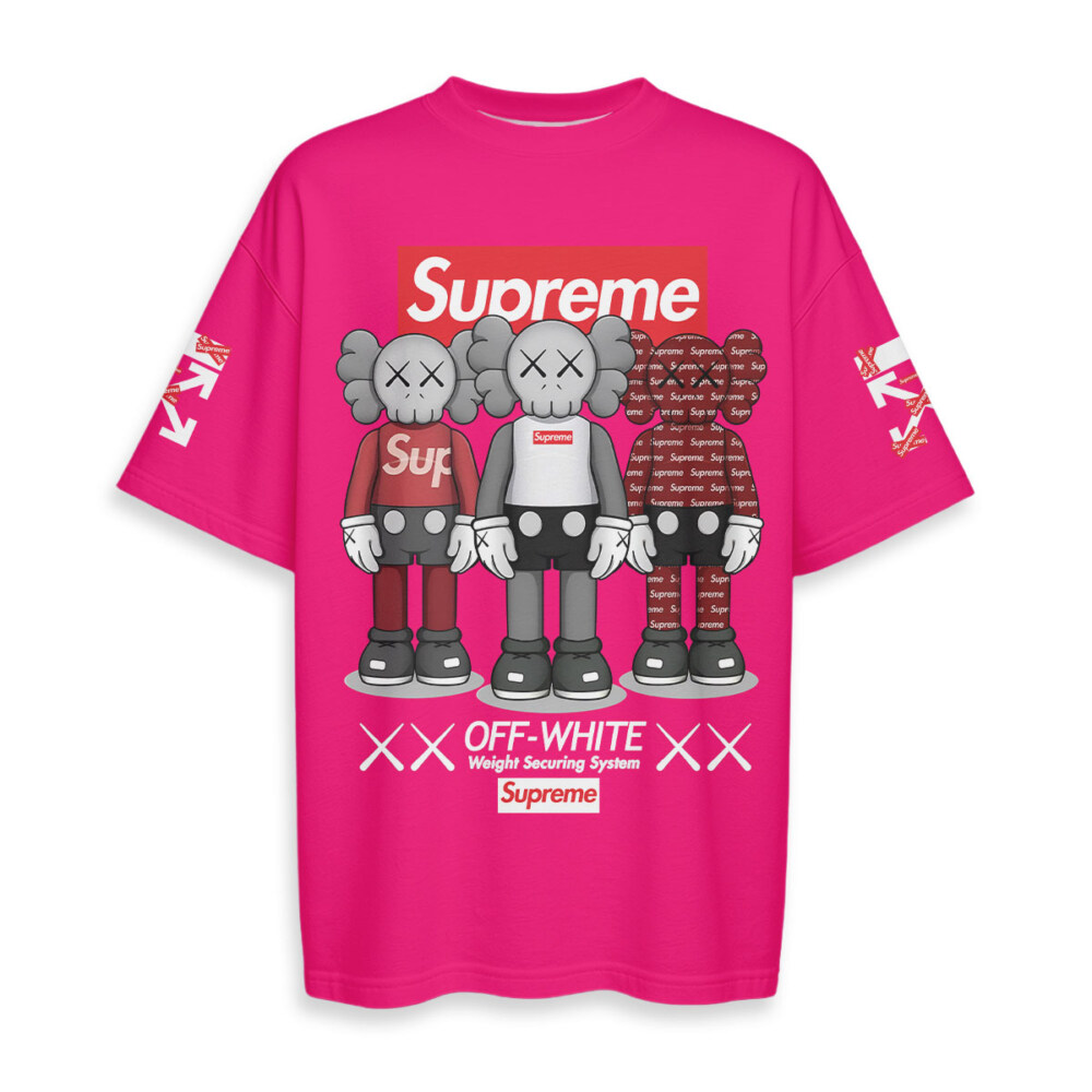 OFF WHITE x Supreme x Kaws - Boxy Drop-Shoulder Tee - Streetwear Fashion