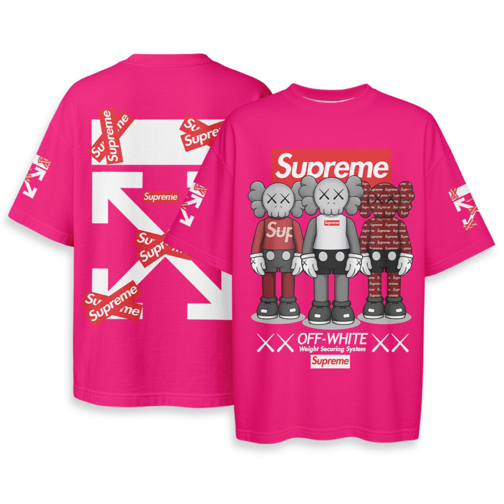 OFF WHITE x Supreme x Kaws - Boxy Drop-Shoulder Tee - Streetwear Fashion