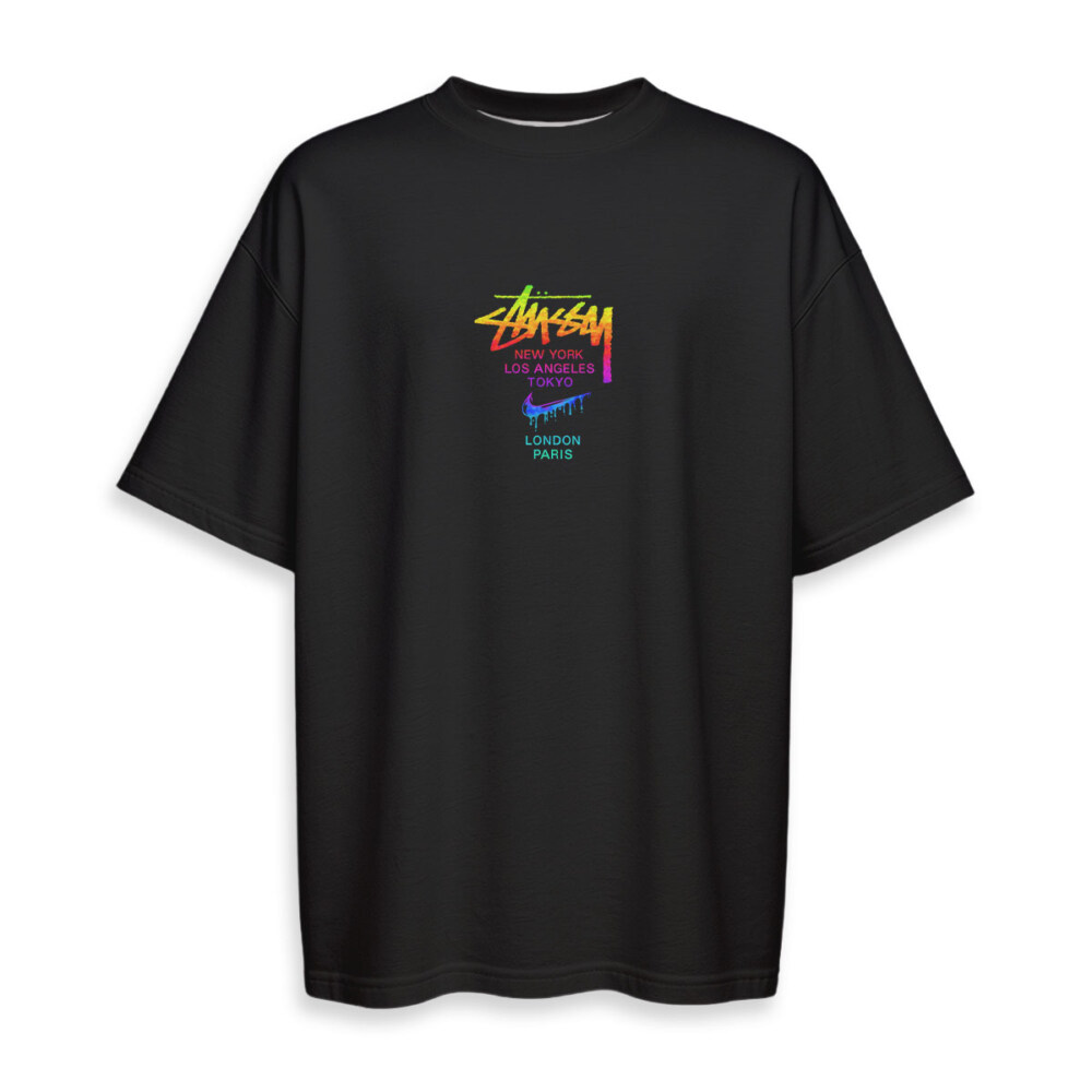 STUSSY, NIKE - Boxy Drop-Shoulder Tee - Streetwear Fashion