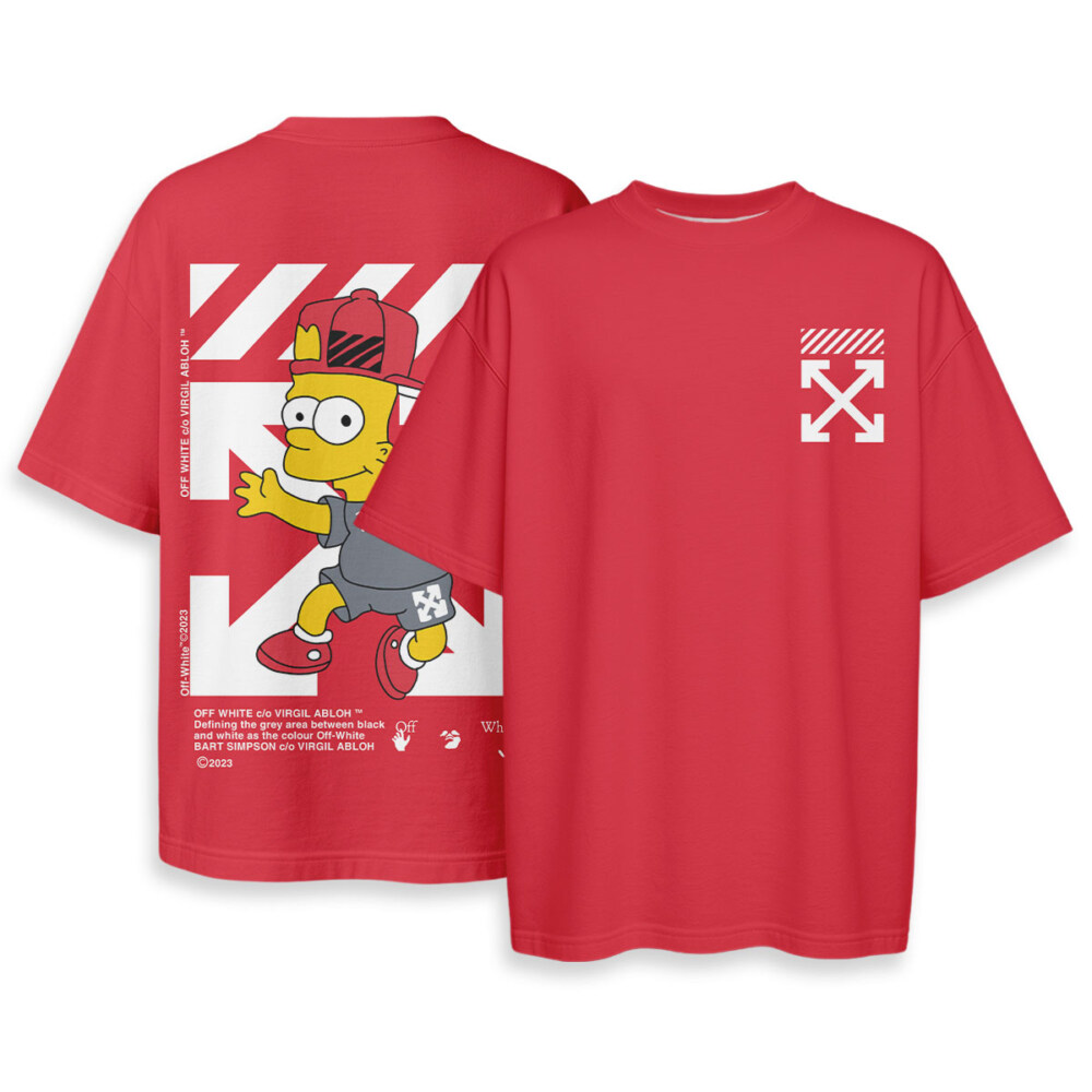 OFF WHITE x Bart Simpson - Boxy Drop-Shoulder Tee - Streetwear Fashion