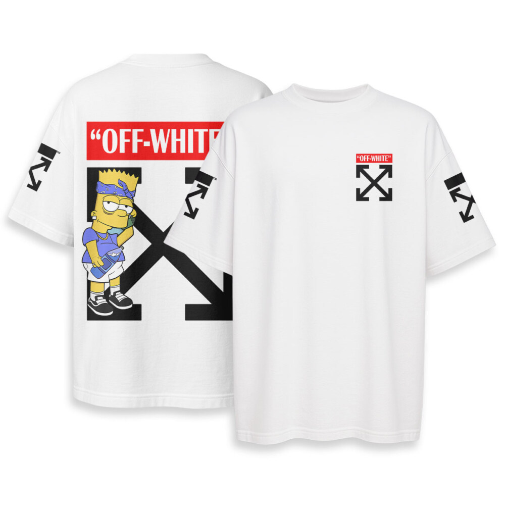 OFF WHITE x Bart Simpson - Boxy Drop-Shoulder Tee - Streetwear Fashion