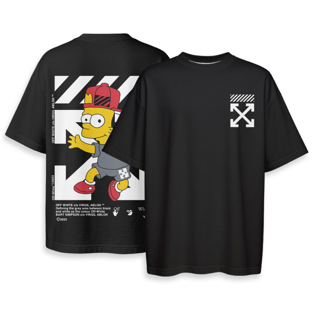 OFF WHITE x Bart Simpson - Boxy Drop-Shoulder Tee - Streetwear Fashion