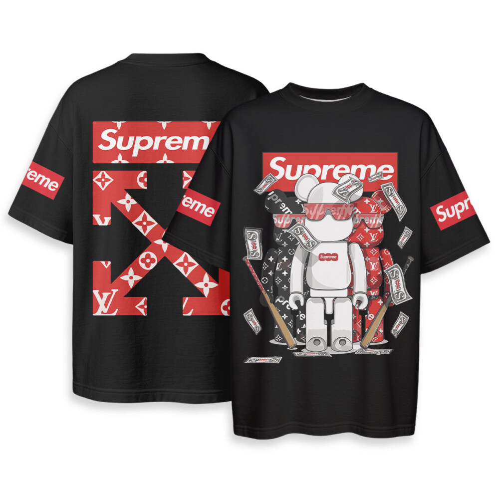 OFF WHITE x Supreme x Kaws - Boxy Drop-Shoulder Tee - Streetwear Fashion