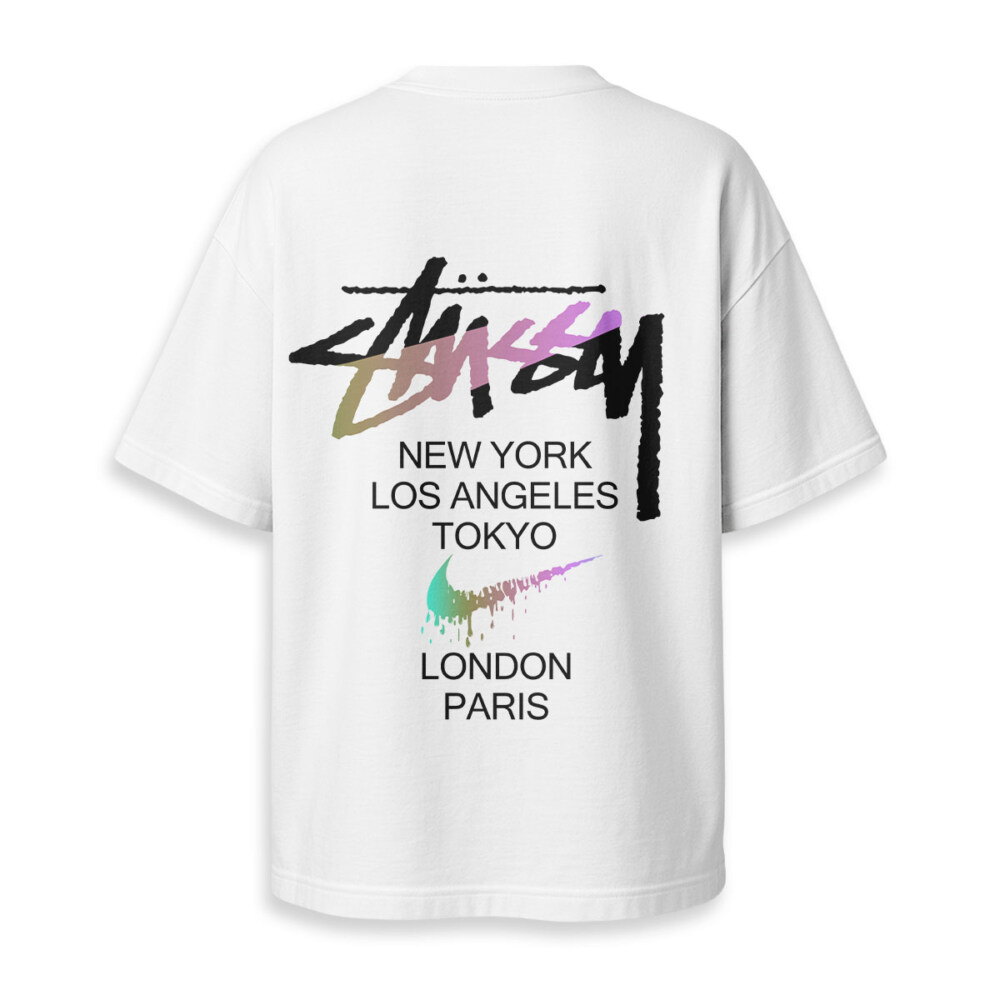 STUSSY - Boxy Drop-Shoulder Tee - Streetwear Fashion