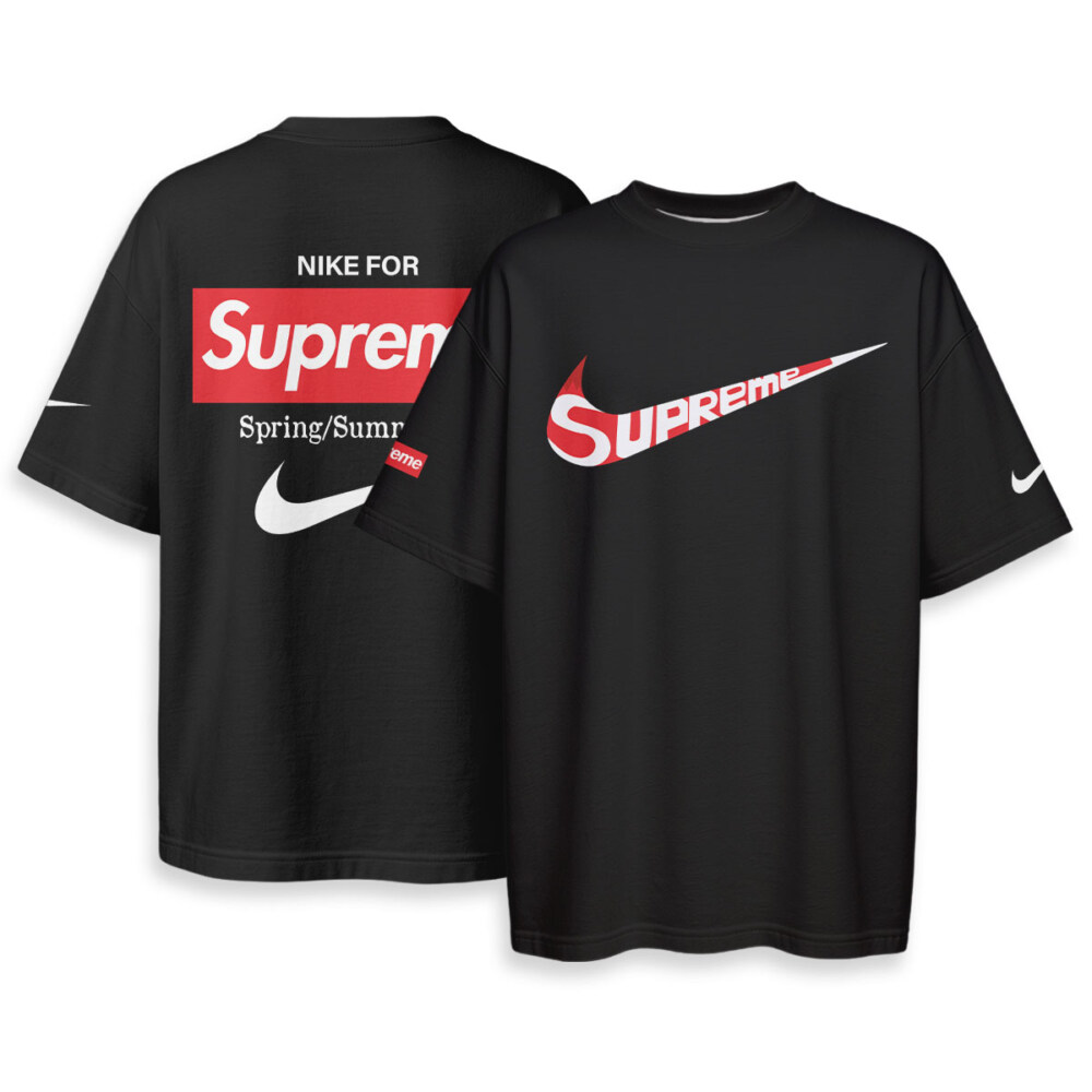 Supreme x NIKE - Boxy Drop-Shoulder Tee - Streetwear Fashion
