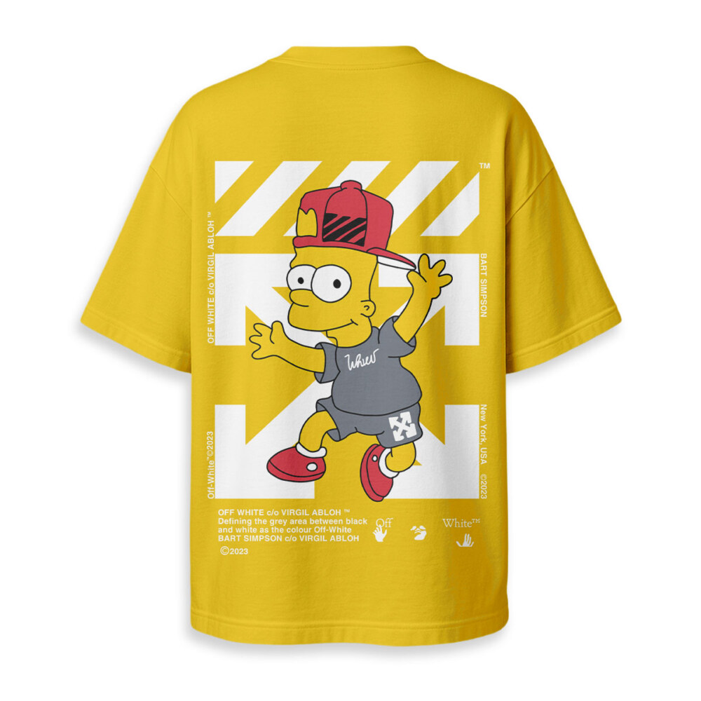 OFF WHITE x Bart Simpson - Boxy Drop-Shoulder Tee - Streetwear Fashion