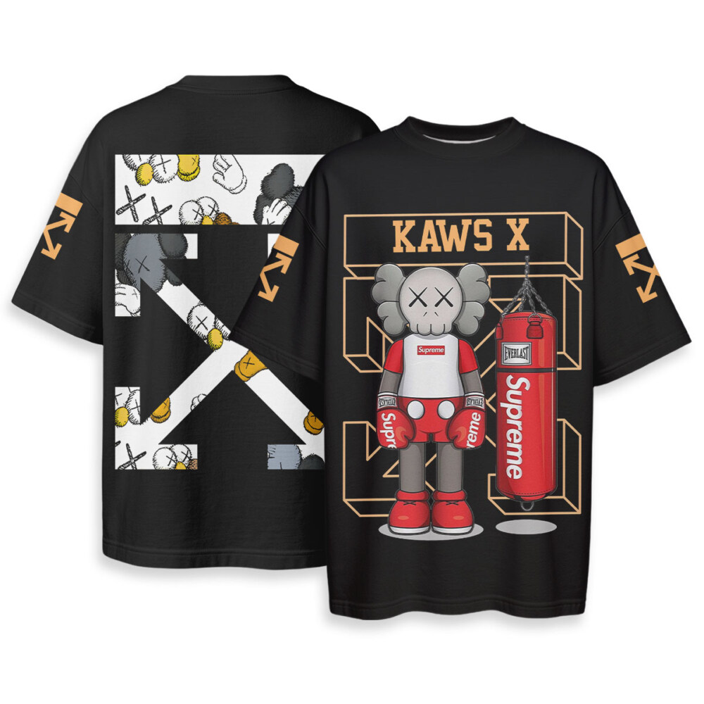 OFF WHITE x Supreme x Kaws - Boxy Drop-Shoulder Tee - Streetwear Fashion